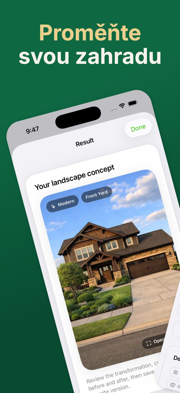 AI Landscaping na iPhonu – obrazovka 2