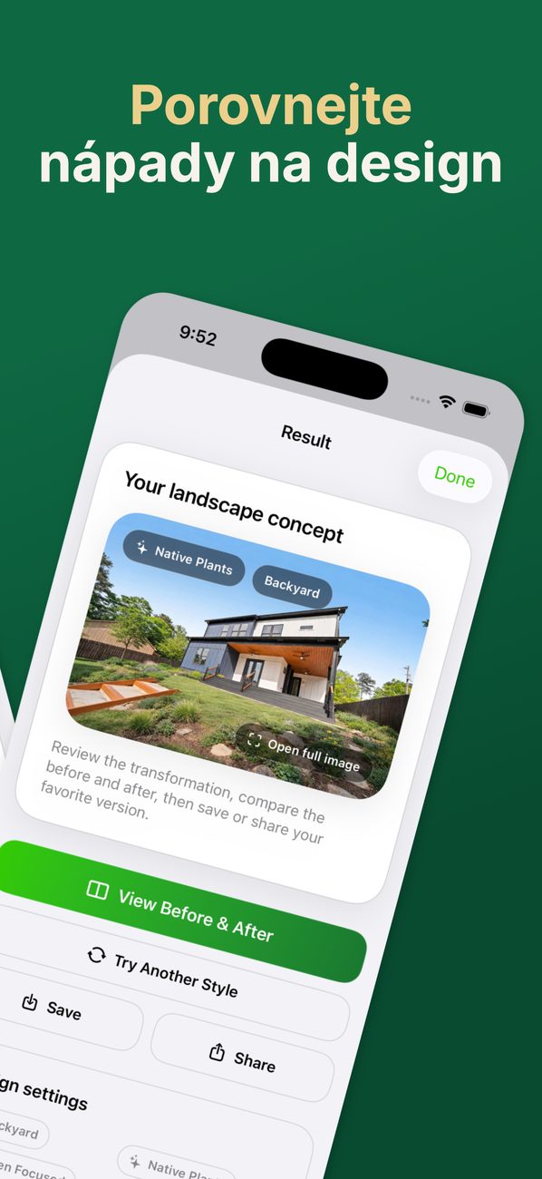AI Landscaping na iPhonu – obrazovka 3