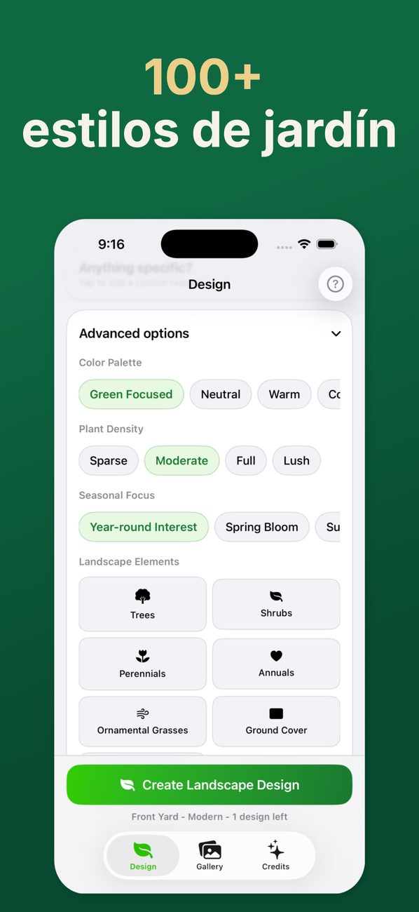 AI Landscaping en iPhone: pantalla 4