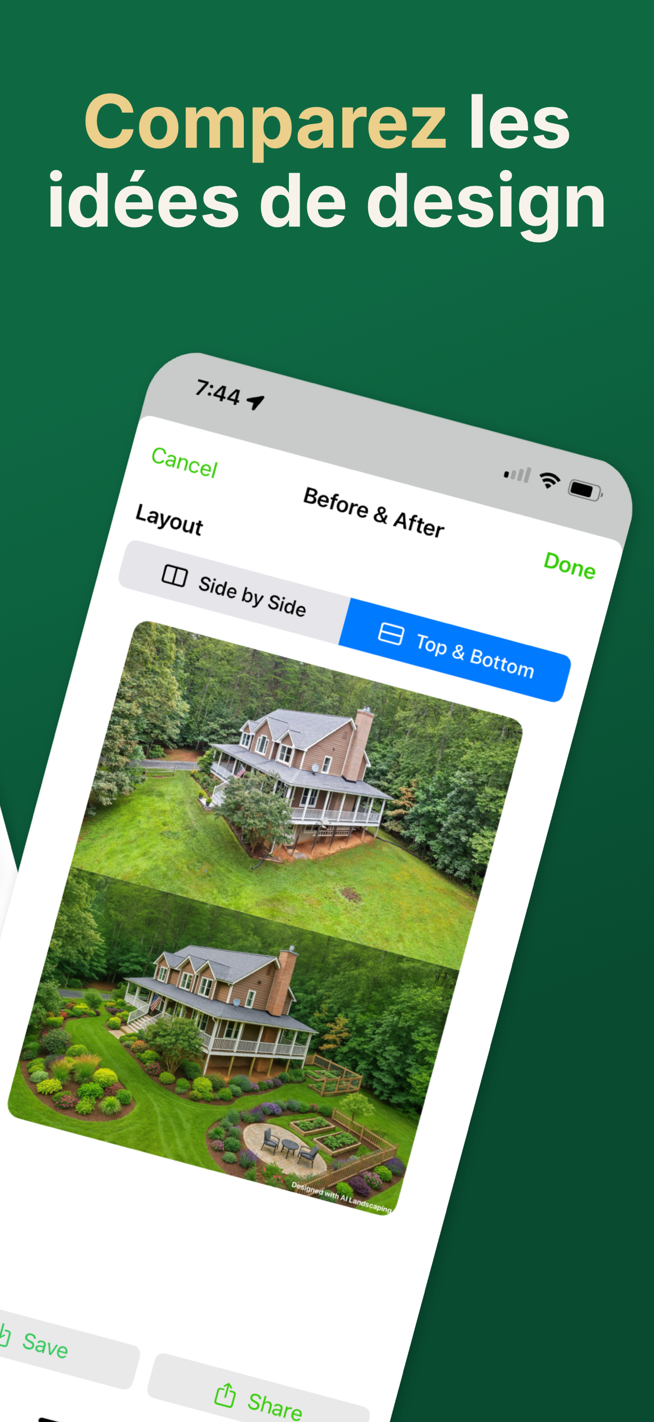 Aperçu du concept final AI Landscaping