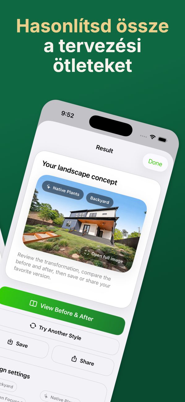 AI Landscaping iPhone-on – 3. képernyő