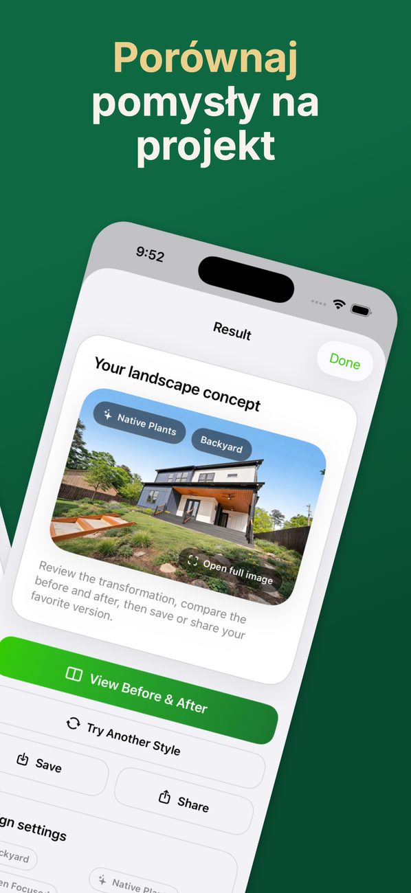 AI Landscaping na iPhonie – ekran 3